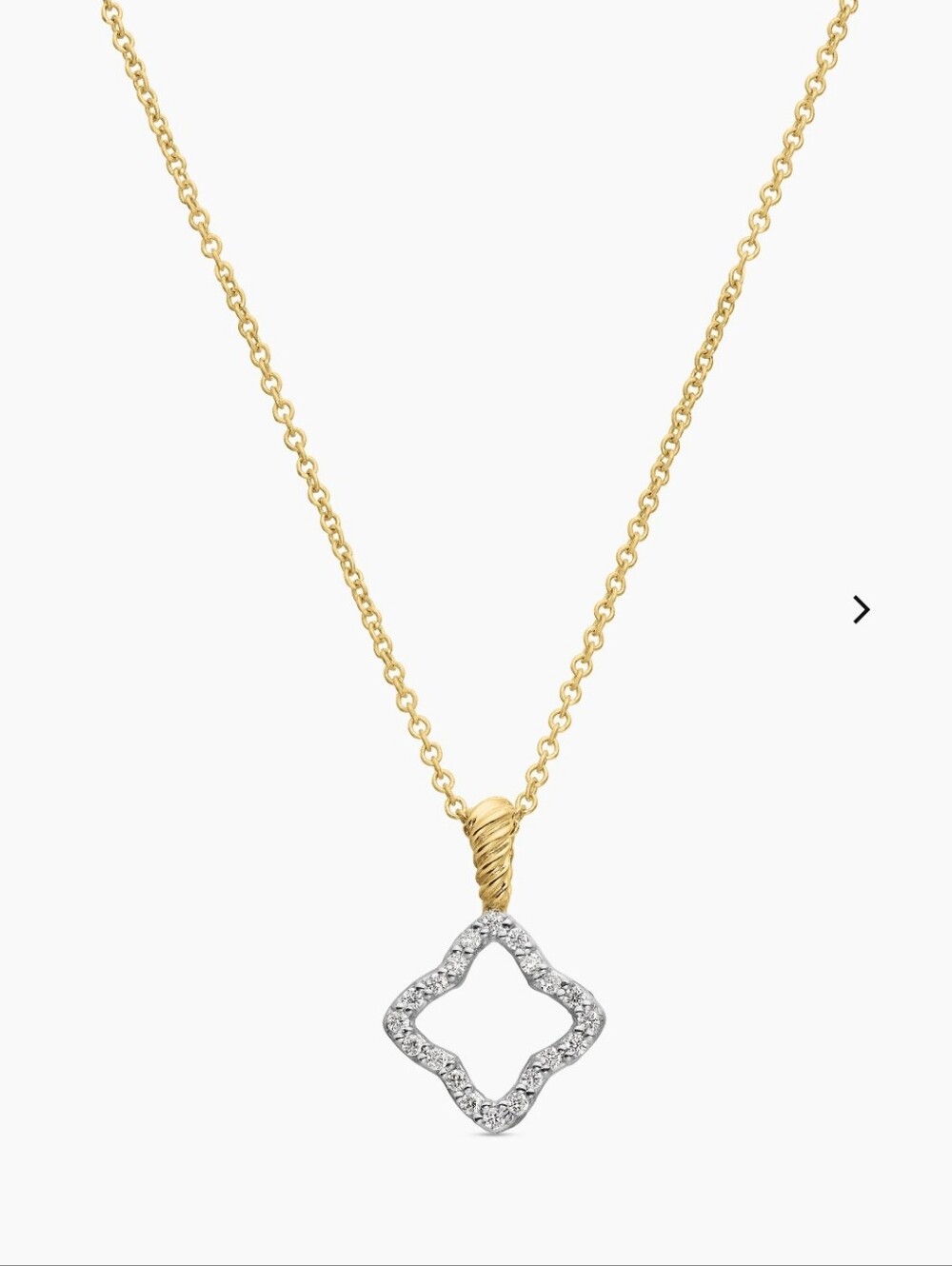 David Yurman Cable Collectibles® Quatrefoil Necklace18K Yellow Gold w/Diamonds